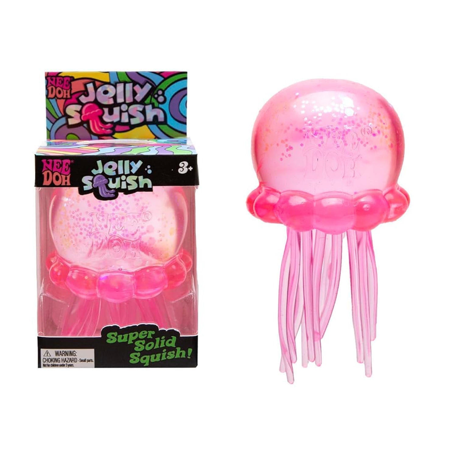 Schylling NeeDoh Jelly Squish - Stretchy Glitter Jellyfish Toy
